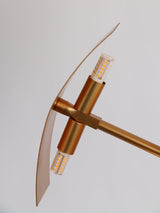 Modern Ribot Sculptural Tall Floor Lamp with Hand Hammered Brass Diffuser