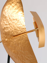 Modern Ribot Sculptural Tall Floor Lamp with Hand Hammered Brass Diffuser