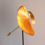Modern Ribot Sculptural Tall Floor Lamp with Hand Hammered Brass Diffuser