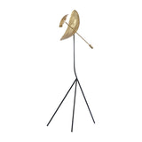 Modern Ribot Sculptural Tall Floor Lamp with Hand Hammered Brass Diffuser