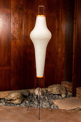 Japanese Rice Paper Floor Lamp Sculptural Mulberry Paper Standing Lantern Lighting