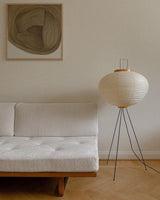 Japanese Rice Paper Floor Lamp Sculptural Mulberry Paper Standing Lantern Lighting