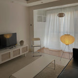Japanese Rice Paper Floor Lamp Sculptural Mulberry Paper Standing Lantern Lighting