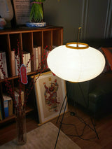 Japanese Rice Paper Floor Lamp Sculptural Mulberry Paper Standing Lantern Lighting