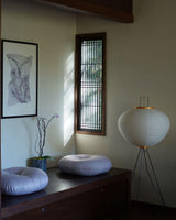 Japanese Rice Paper Floor Lamp Sculptural Mulberry Paper Standing Lantern Lighting