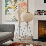 Japanese Rice Paper Floor Lamp Sculptural Mulberry Paper Standing Lantern Lighting