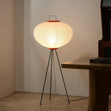 Japanese Rice Paper Floor Lamp Sculptural Mulberry Paper Standing Lantern Lighting