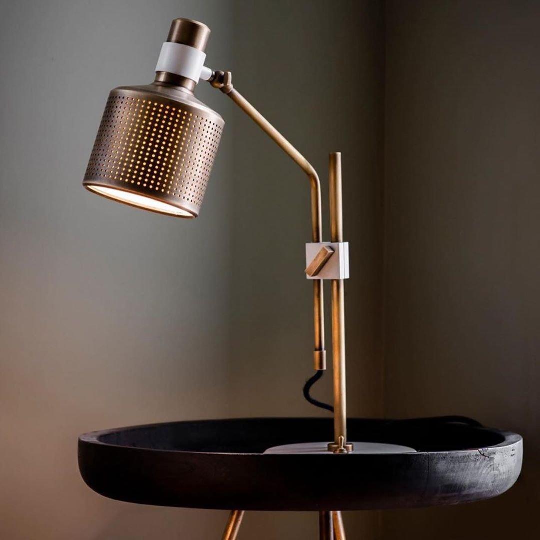Riddle Perforated Metal Desk Lamp with Adjustable 270 Degree Rotating Head