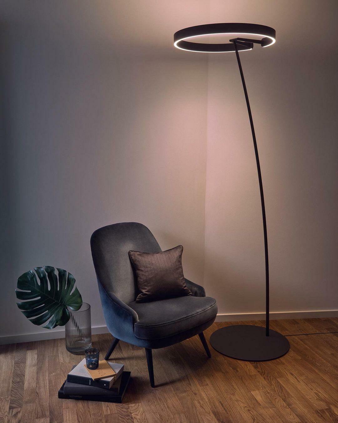 Modern Minimalist Ring Floor Lamp LED Standing Light for Living Room and Bedroom