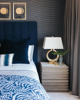 Modern Ring Silhouette Table Lamp with Fabric Shade for Bedside or Living Room