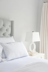 Modern Ring Silhouette Table Lamp with Fabric Shade for Bedside or Living Room