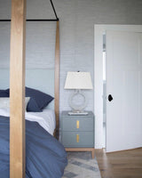 Modern Ring Silhouette Table Lamp with Fabric Shade for Bedside or Living Room