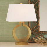 Modern Ring Silhouette Table Lamp with Fabric Shade for Bedside or Living Room