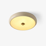 Modern Ripple Glass Flush Mount Ceiling Light Cream Textured Shade Overhead Fixture