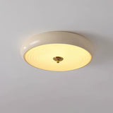 Modern Ripple Glass Flush Mount Ceiling Light Cream Textured Shade Overhead Fixture