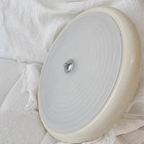 Modern Ripple Glass Flush Mount Ceiling Light Cream Textured Shade Overhead Fixture