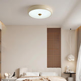Modern Ripple Glass Flush Mount Ceiling Light Cream Textured Shade Overhead Fixture