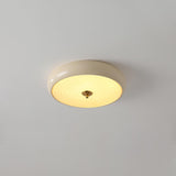 Modern Ripple Glass Flush Mount Ceiling Light Cream Textured Shade Overhead Fixture