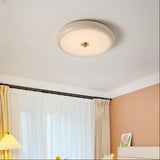 Modern Ripple Glass Flush Mount Ceiling Light Cream Textured Shade Overhead Fixture