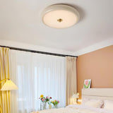 Modern Ripple Glass Flush Mount Ceiling Light Cream Textured Shade Overhead Fixture