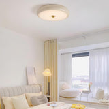 Modern Ripple Glass Flush Mount Ceiling Light Cream Textured Shade Overhead Fixture