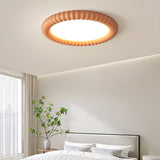 Ripple Ribbed Halo LED Ceiling Light Modern Textured Resin Flush Mount Fixture