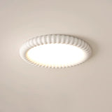 Ripple Ribbed Halo LED Ceiling Light Modern Textured Resin Flush Mount Fixture