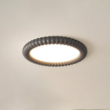 Ripple Ribbed Halo LED Ceiling Light Modern Textured Resin Flush Mount Fixture