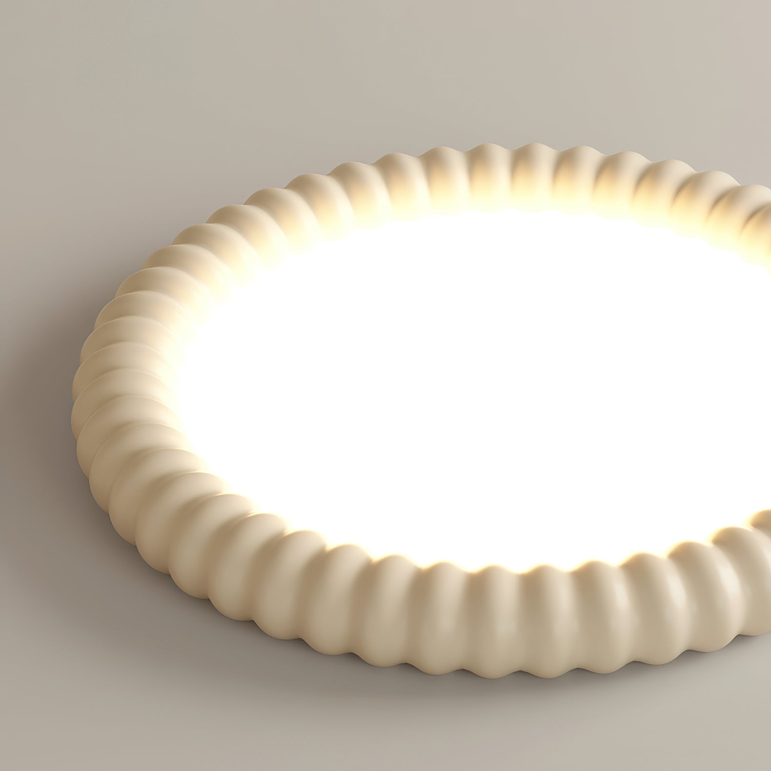 Ripple Ribbed Halo LED Ceiling Light Modern Textured Resin Flush Mount Fixture