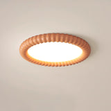 Ripple Ribbed Halo LED Ceiling Light Modern Textured Resin Flush Mount Fixture