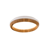 Modern Ripple Wood Integrated LED Ceiling Light Circular Flush Mount Fixture