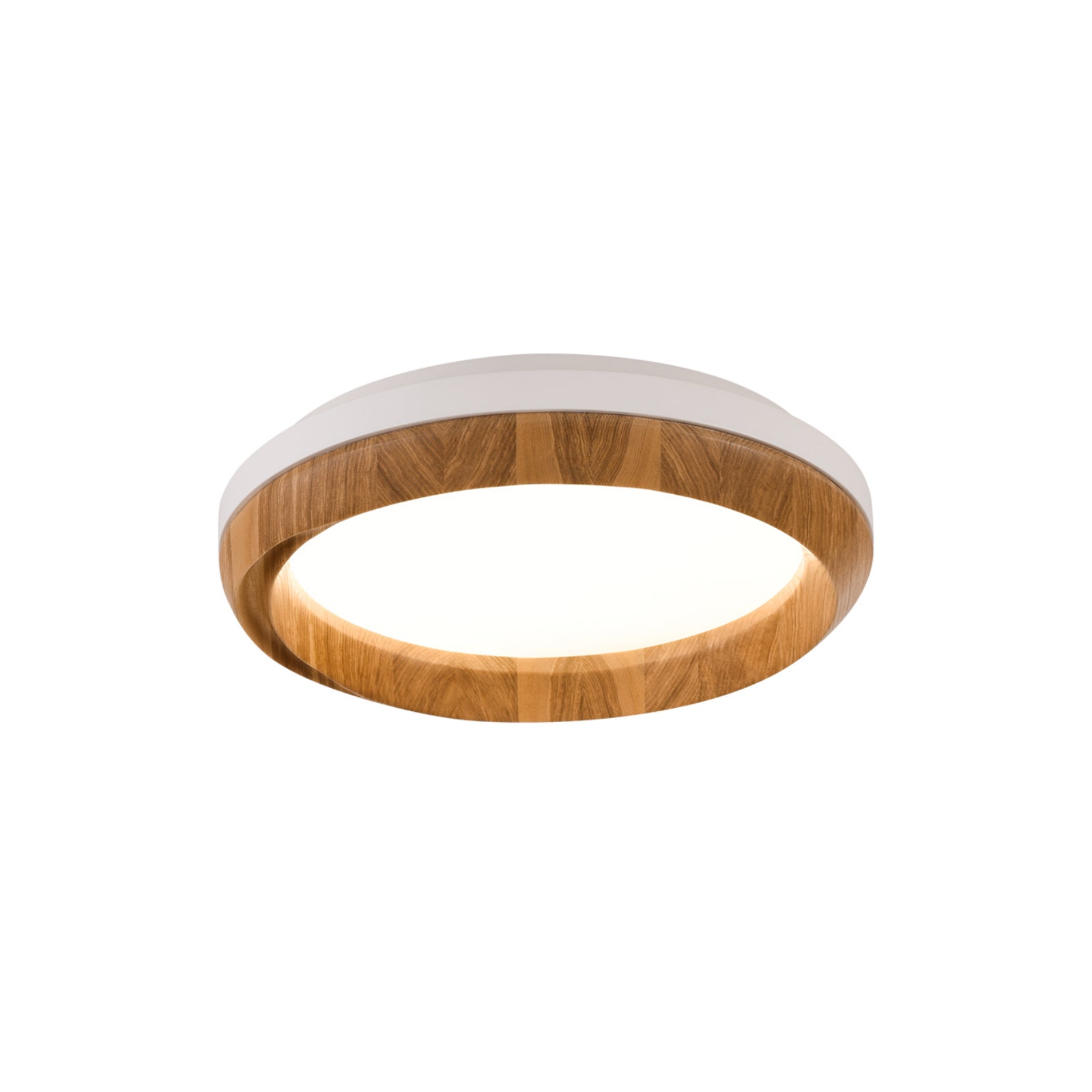Modern Ripple Wood Integrated LED Ceiling Light Circular Flush Mount Fixture