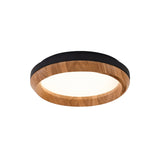 Modern Ripple Wood Integrated LED Ceiling Light Circular Flush Mount Fixture