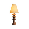 Ripple Wood Accent Table Lamp with Fabric Shade and Sculpted Base for Home Decor