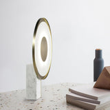 Modern Marble and Gold LED Table Lamp Luxury Desk Light for Bedroom and Living Room