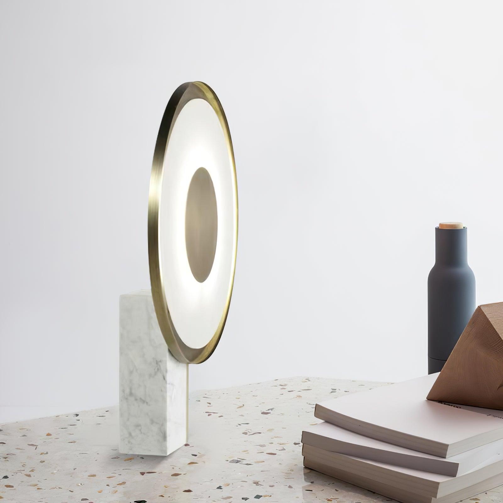 Modern Marble and Gold LED Table Lamp Luxury Desk Light for Bedroom and Living Room