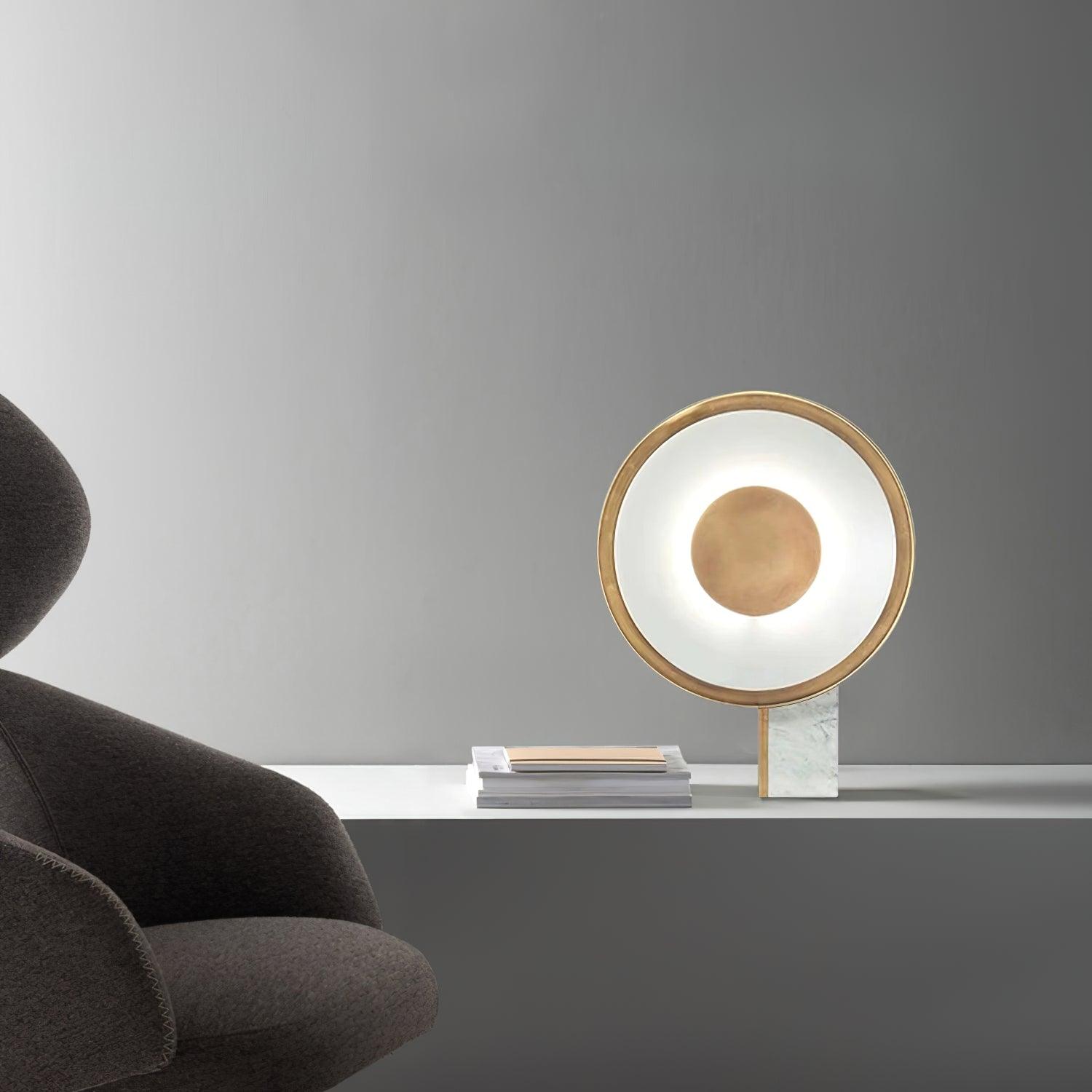 Modern Marble and Gold LED Table Lamp Luxury Desk Light for Bedroom and Living Room