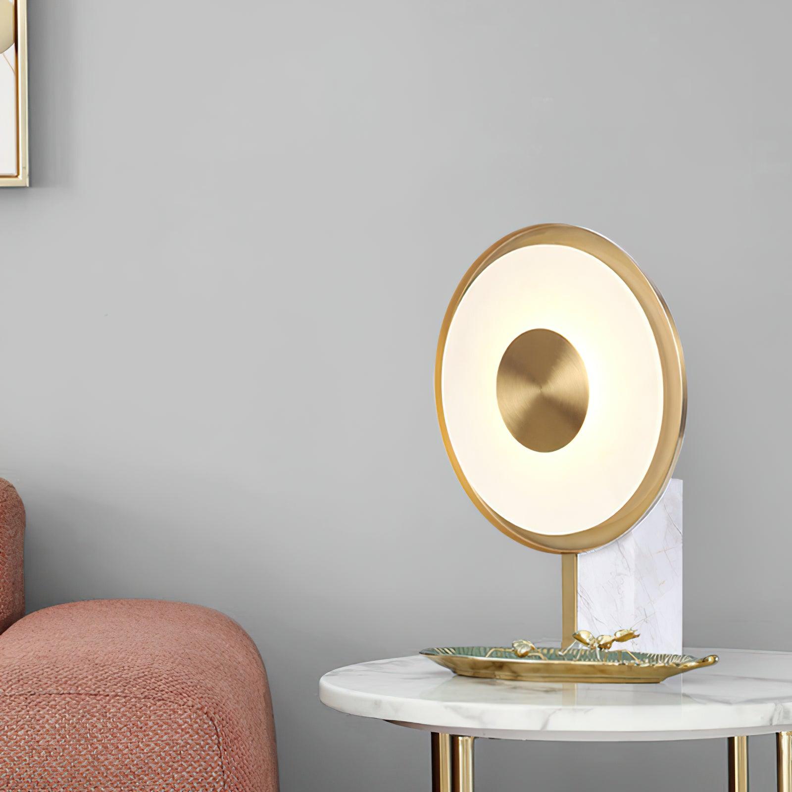 Modern Marble and Gold LED Table Lamp Luxury Desk Light for Bedroom and Living Room