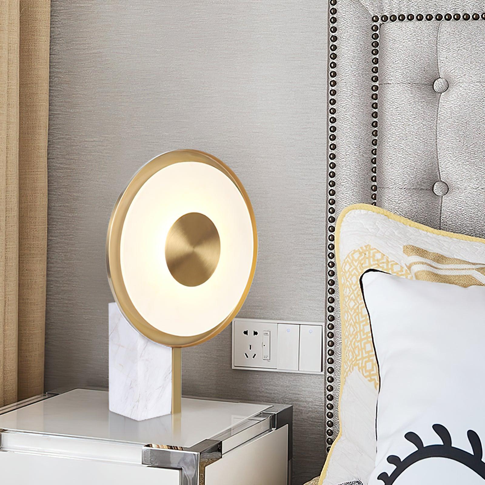Modern Marble and Gold LED Table Lamp Luxury Desk Light for Bedroom and Living Room