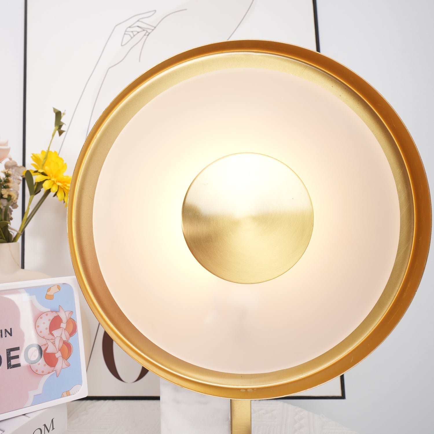 Modern Marble and Gold LED Table Lamp Luxury Desk Light for Bedroom and Living Room