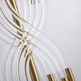 Modern Hourglass Glass Tube Table Lamp with Black Fabric Shade and Gold Metal Base