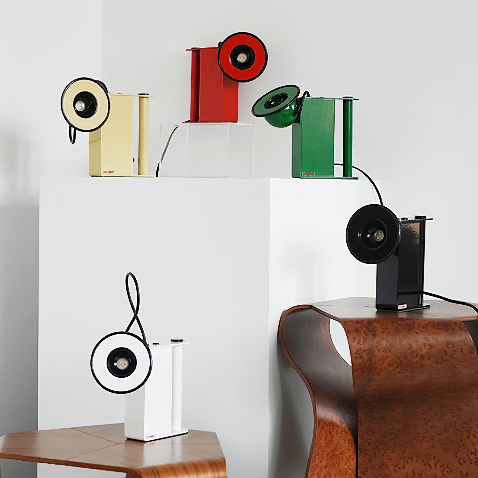 Vintage Inspired Camera Shaped Accent Table Lamp Adjustable Metal Desk Light in Multiple Colors