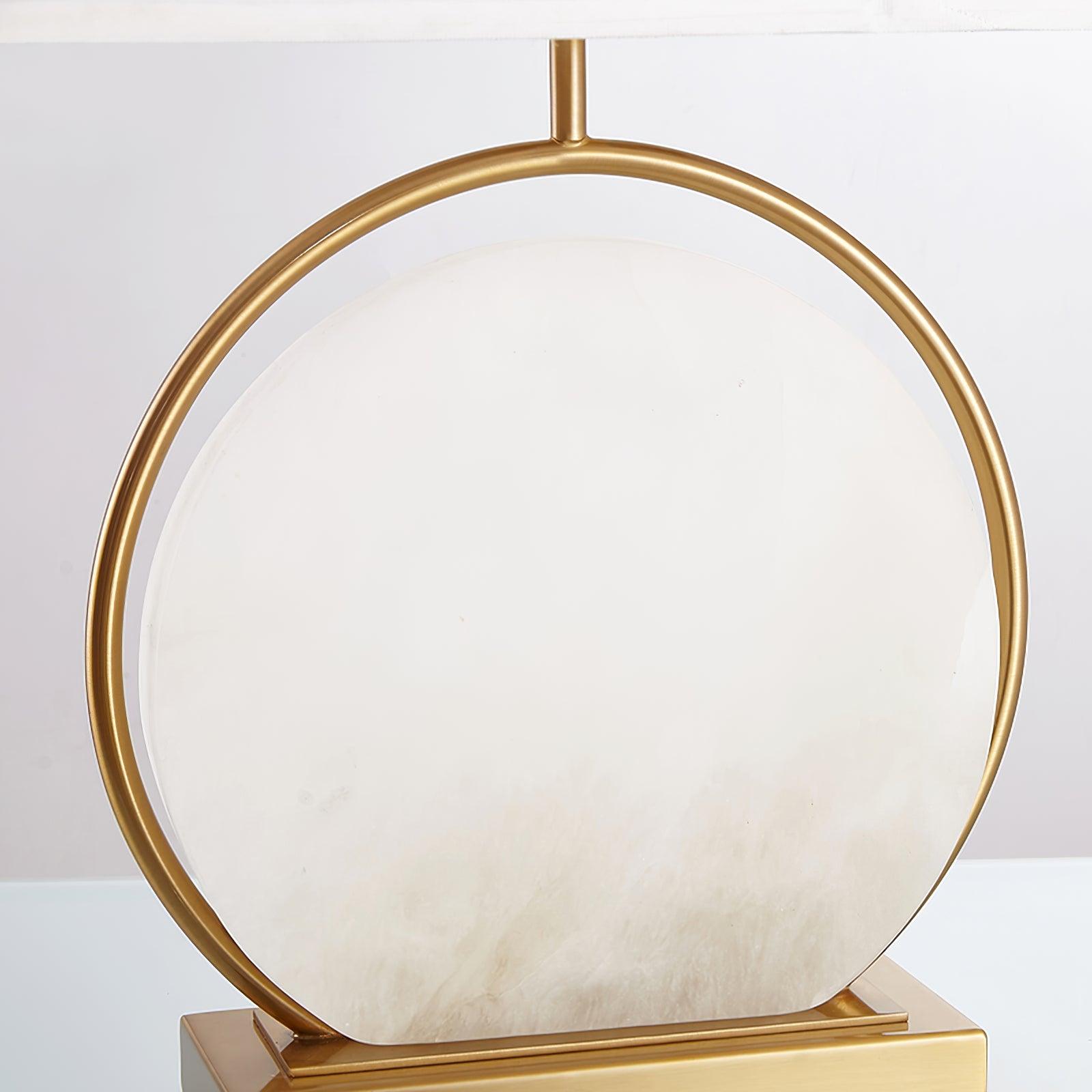 Elegant Roma Alabaster Stone Table Lamp with Gold Finish and White Fabric Shade