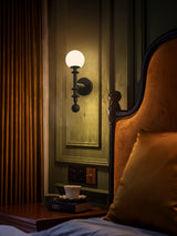 vintage-roman-column-wall-sconce-with-walnut-wood-accents-and-glass-shade-for-indoor-lighting