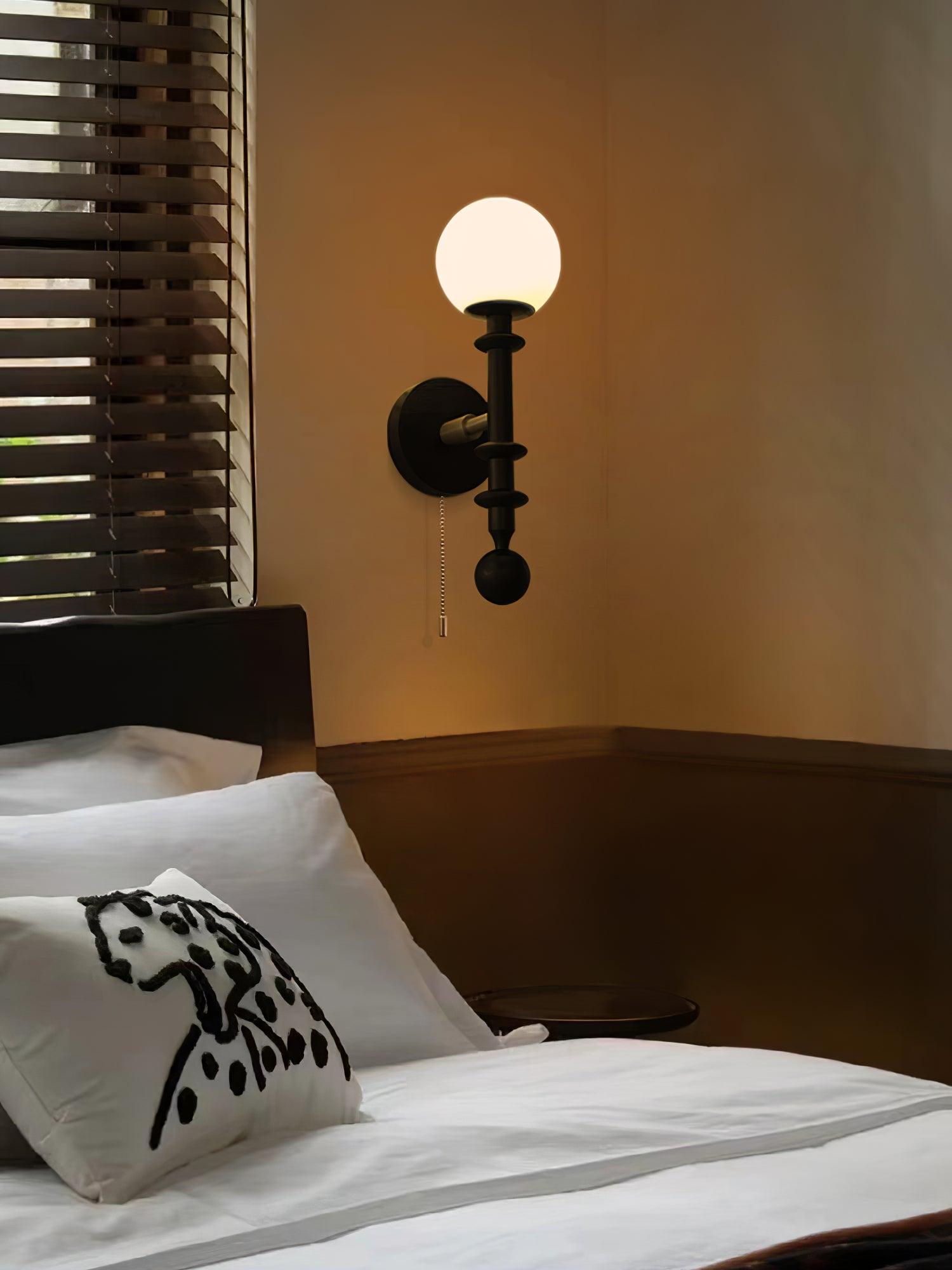 vintage-roman-column-wall-sconce-with-walnut-wood-accents-and-glass-shade-for-indoor-lighting
