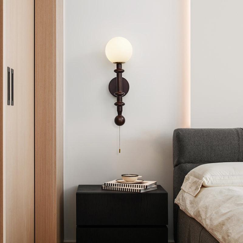 vintage-roman-column-wall-sconce-with-walnut-wood-accents-and-glass-shade-for-indoor-lighting
