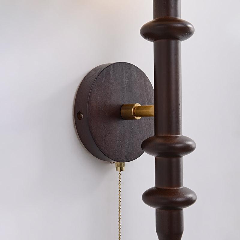 vintage-roman-column-wall-sconce-with-walnut-wood-accents-and-glass-shade-for-indoor-lighting