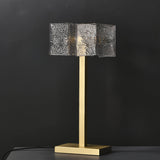 Roosevelt Modern Gold Brass Table Lamp with Clear Glass Shade and Minimalist Design