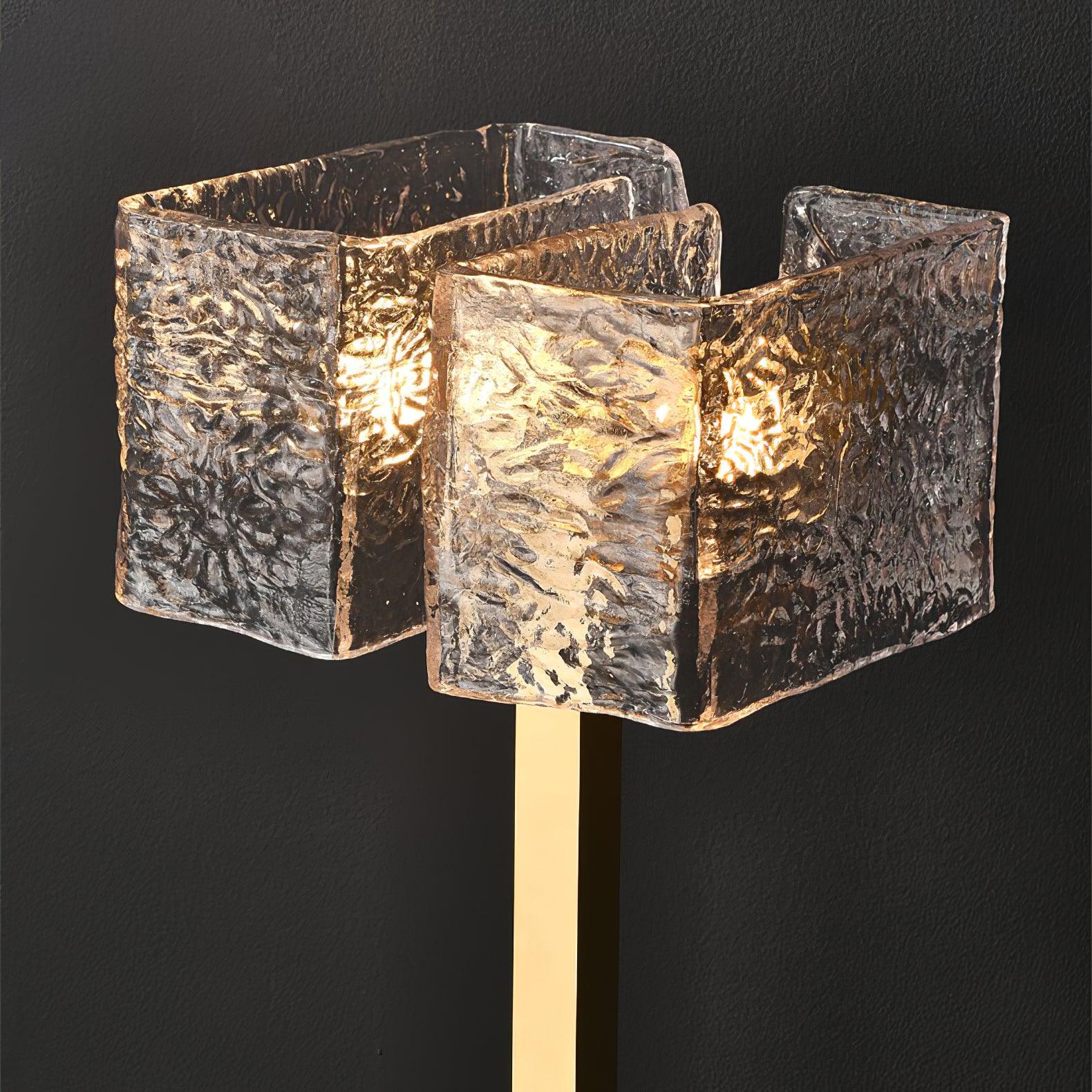 Roosevelt Modern Gold Brass Table Lamp with Clear Glass Shade and Minimalist Design