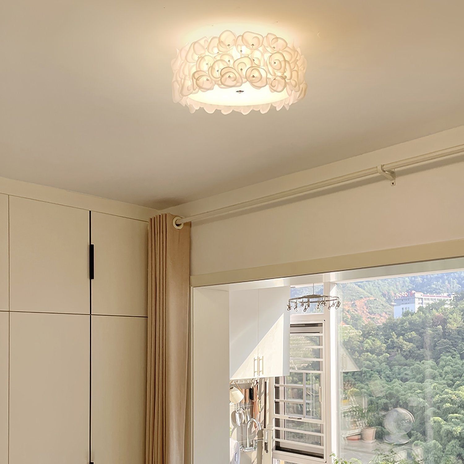 modern-white-floral-hydrangea-metal-petal-flush-mount-ceiling-lamp-for-bedroom-living-room